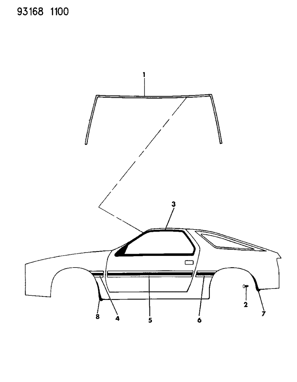 Mopar AX36MGF MOULDING-Fender Outside Rear Right