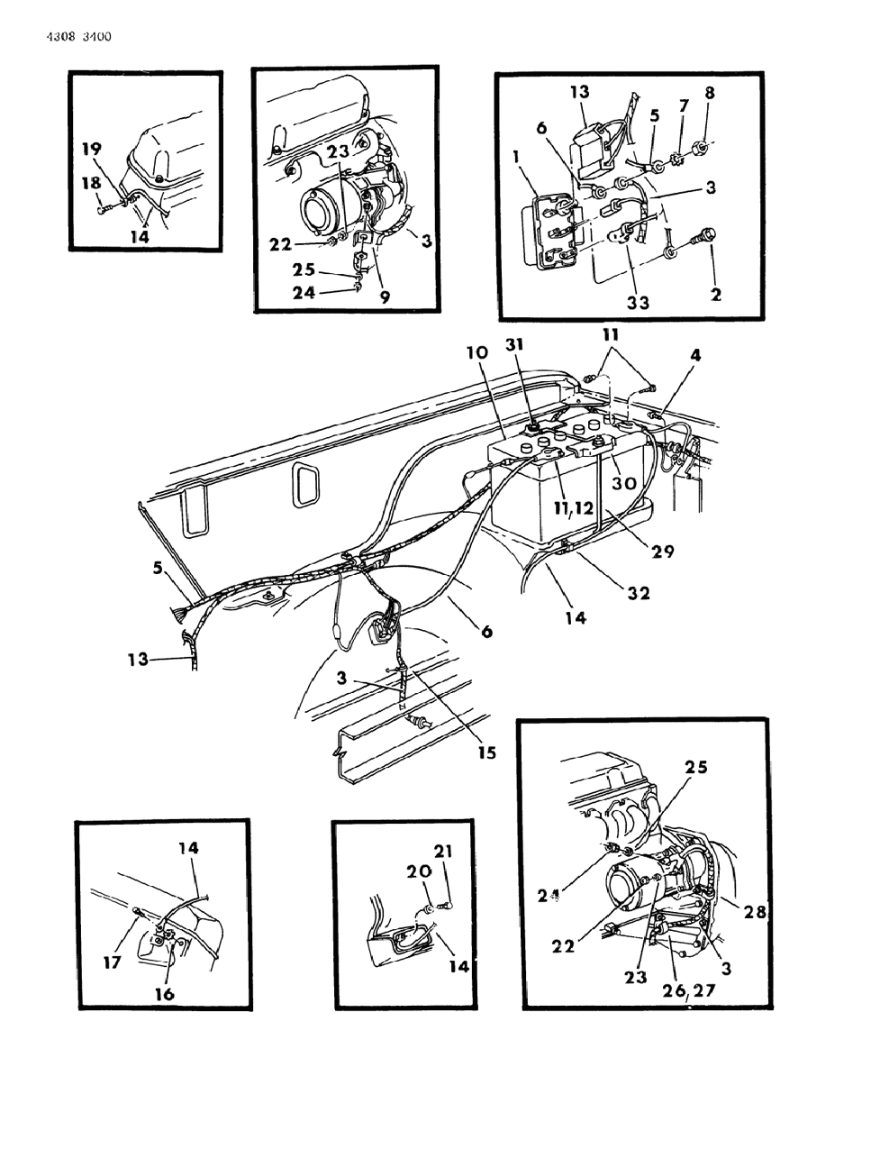 Mopar 4162579 Cable, Starter Relay To Starter