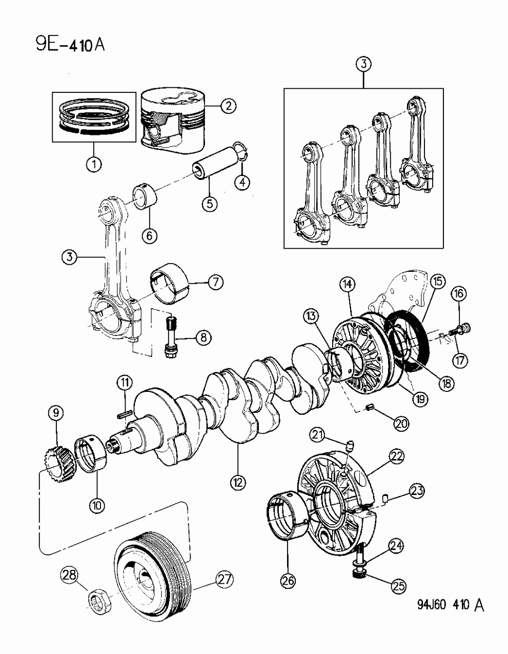 Mopar 4723119 Bearing-Rear Main Std Upper & Lower