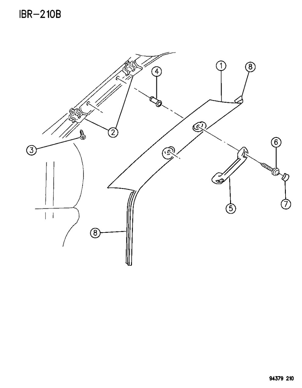 Mopar 5DZ95PB7 Panel A Pillar Trim LH