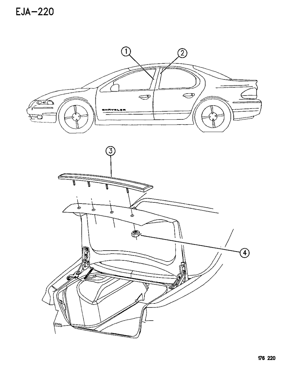 Mopar 4805135 APPLIQUE Rear Door Left