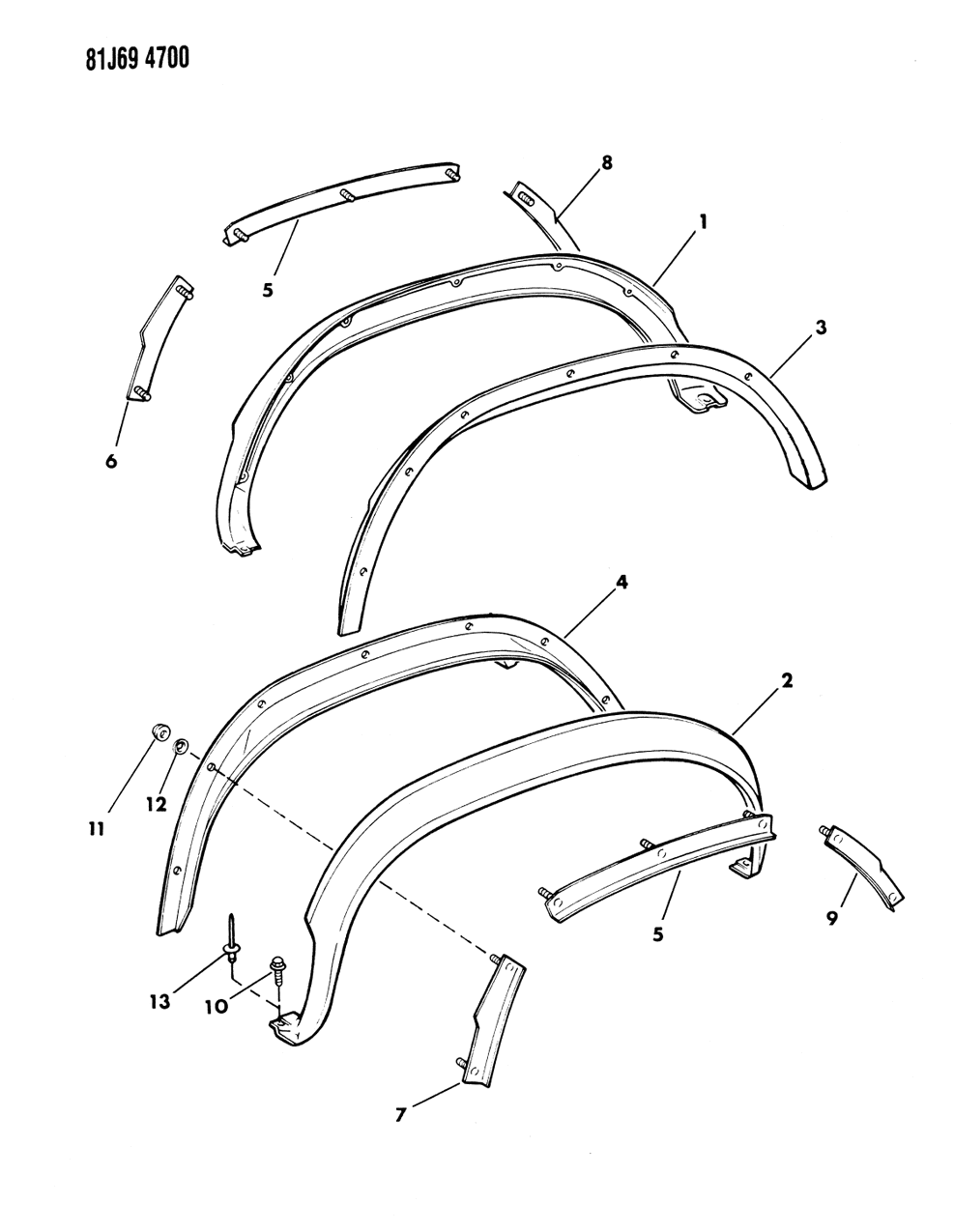 Mopar 55007379 RETAINER-Rear Wheel Opening APPLIQU