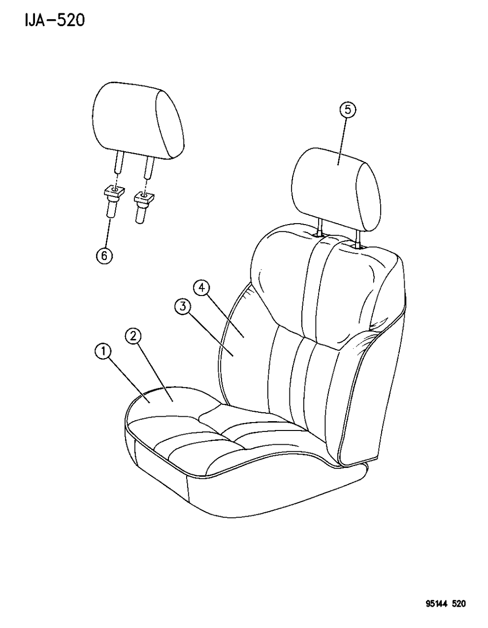 Mopar LC57RC3 HEADREST-Front St Right & Left