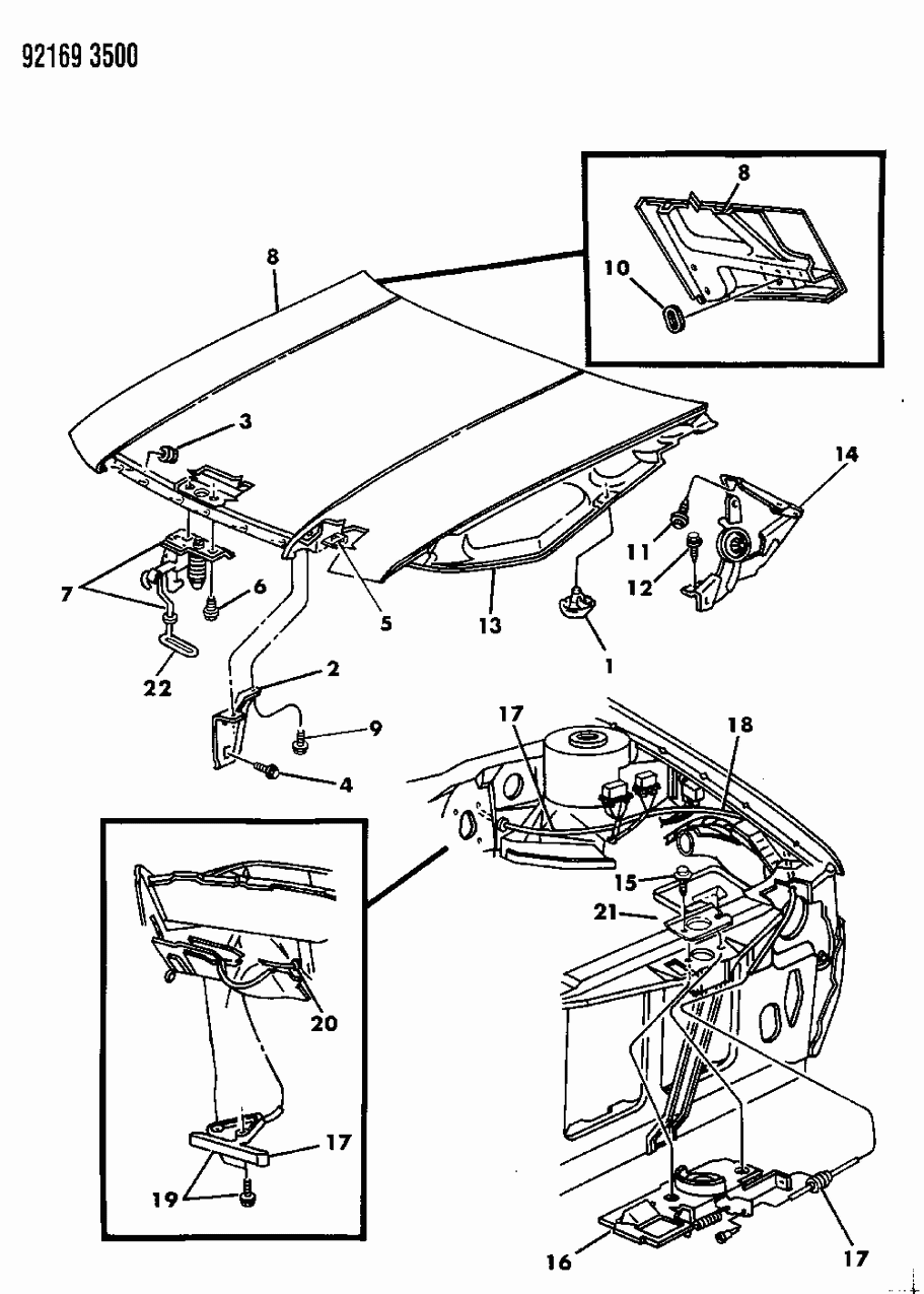 Mopar 5257342 Catch S & STKR Asm Hood Ha