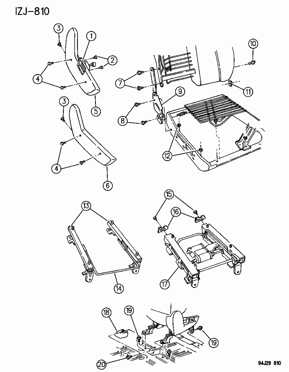 Mopar PJ65RV4 Shield-Front Seat - Power