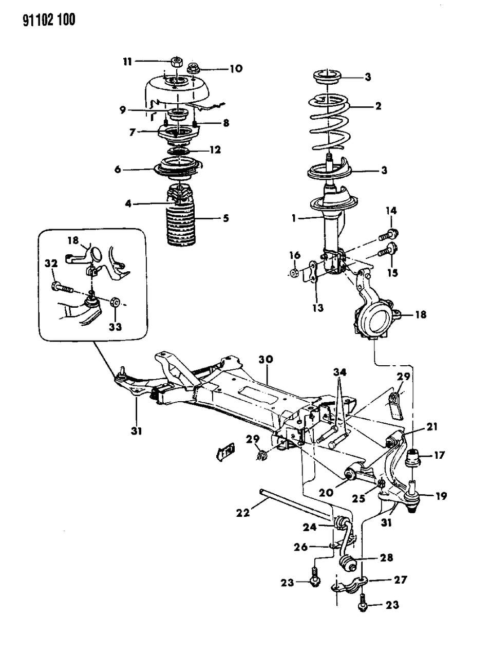 Mopar 4449638 STRUT-DMPR Front Suspension Position