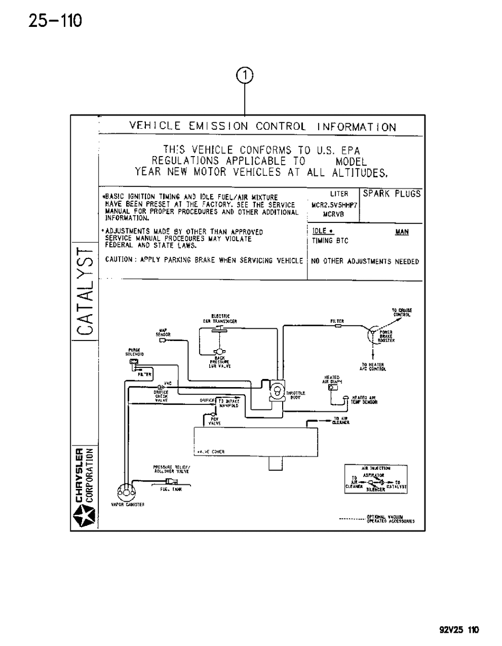 Mopar 4763567 Emissions ADJ/RTG Diagram