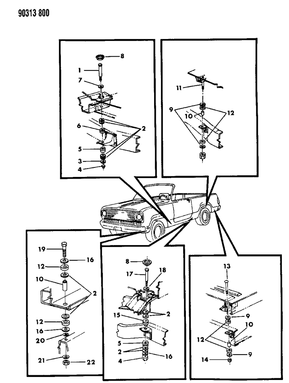 Mopar 4432018 INSULATOR-Body To Frame Front