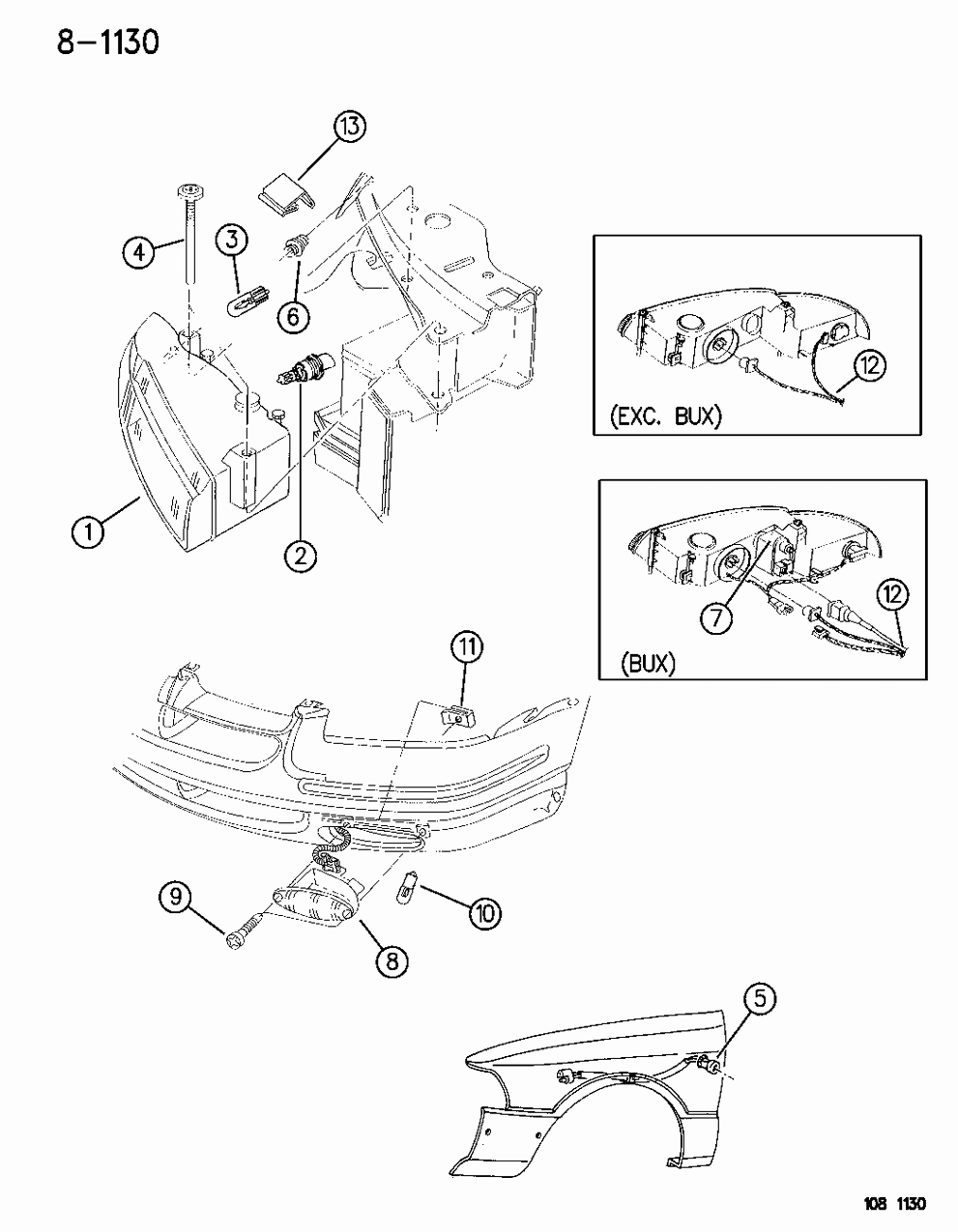 Mopar 5288045 Lamp-Aero W/P/T (BUX)