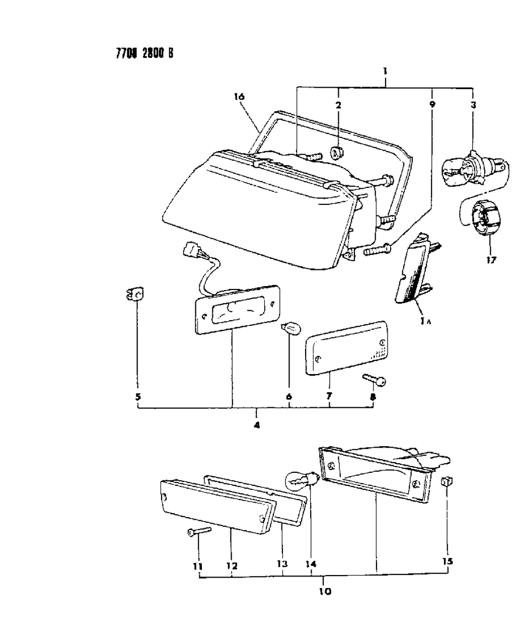 Mopar MB527542 HEADLAMP Pkg Right