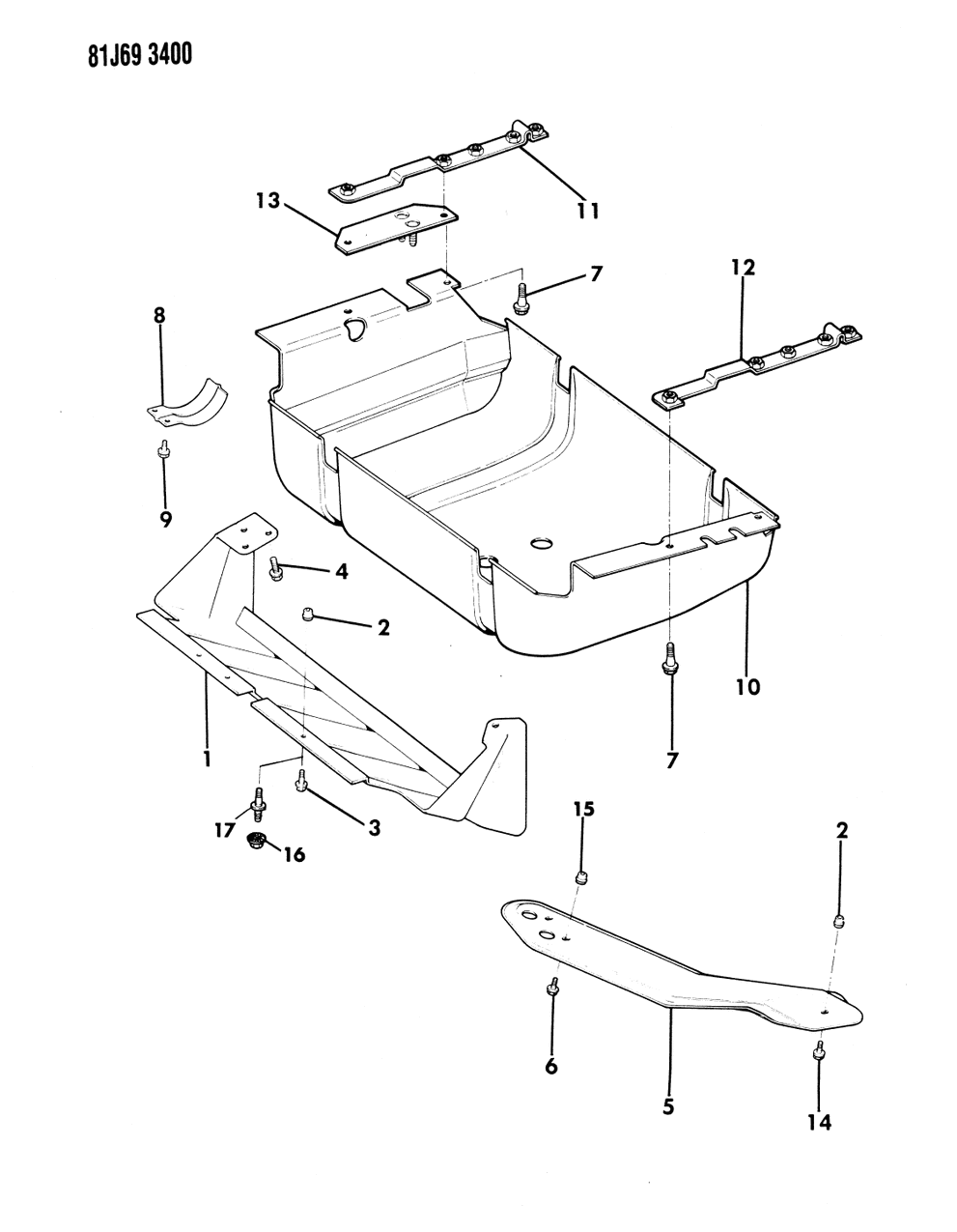 Mopar 52000998 Plate-SKID Front Axle And STEERIN