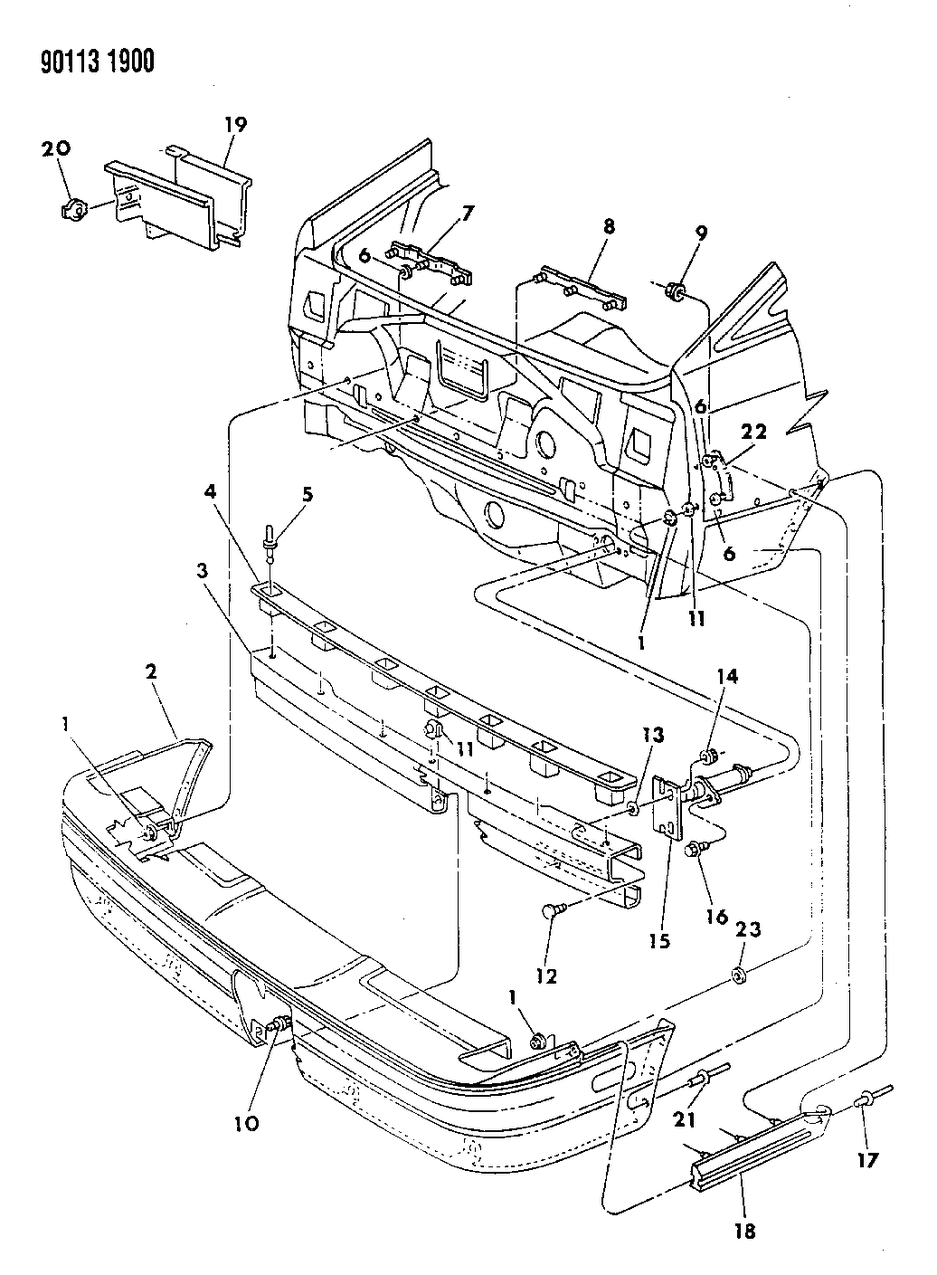 Mopar 4451375 Fascia, Rear Bumper (Paint Assembly Required)