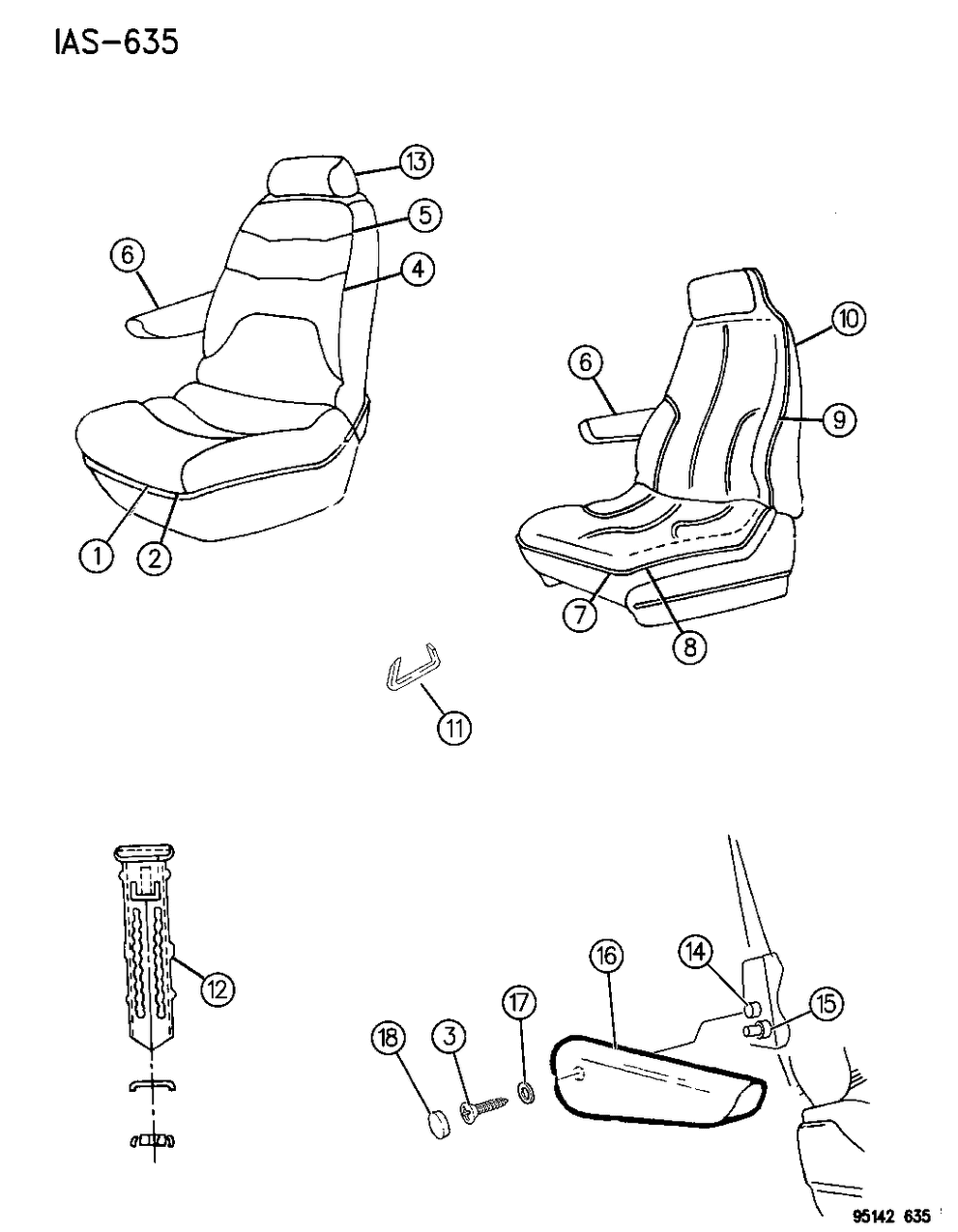 Mopar LF56PB7 ARMREST A-Front & Rear St Bk Inner