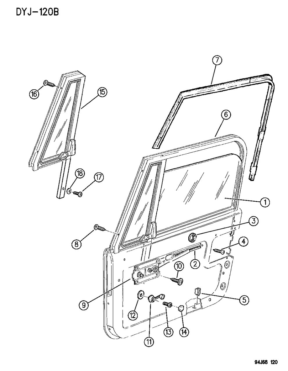 Mopar 55022404 D5443T-Door-TINTED(Export-ECE/EEC