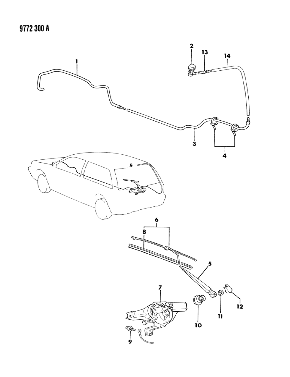 Mopar MB541608 Arm Asm R/WINDOW WIPER