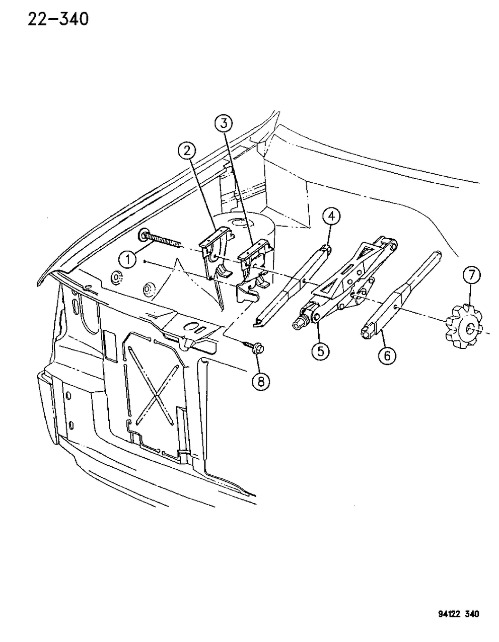 5255686 Mopar Knob Jack STOWAGE Attach