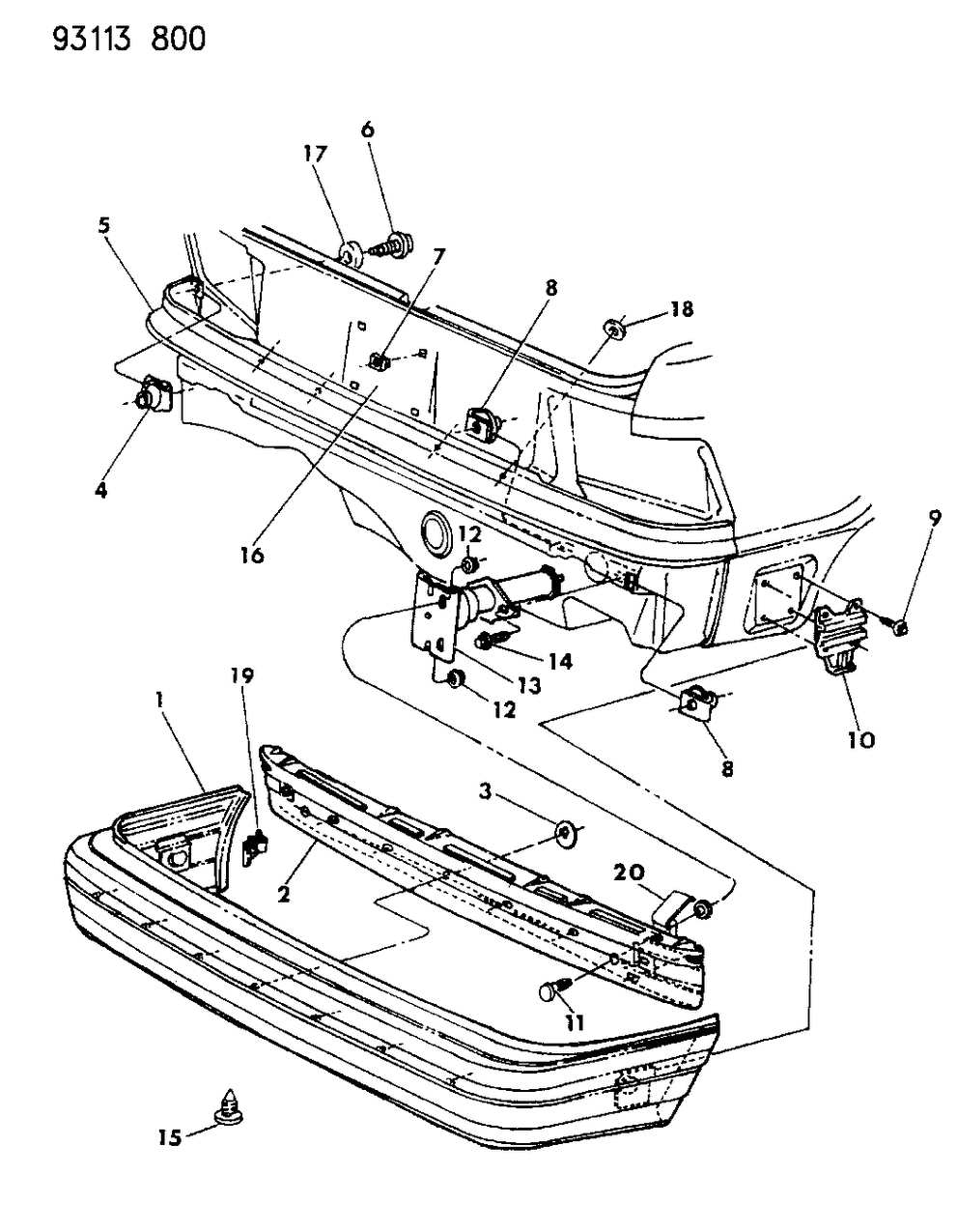 Mopar 4515350 Support Rear Bumper FASCIA