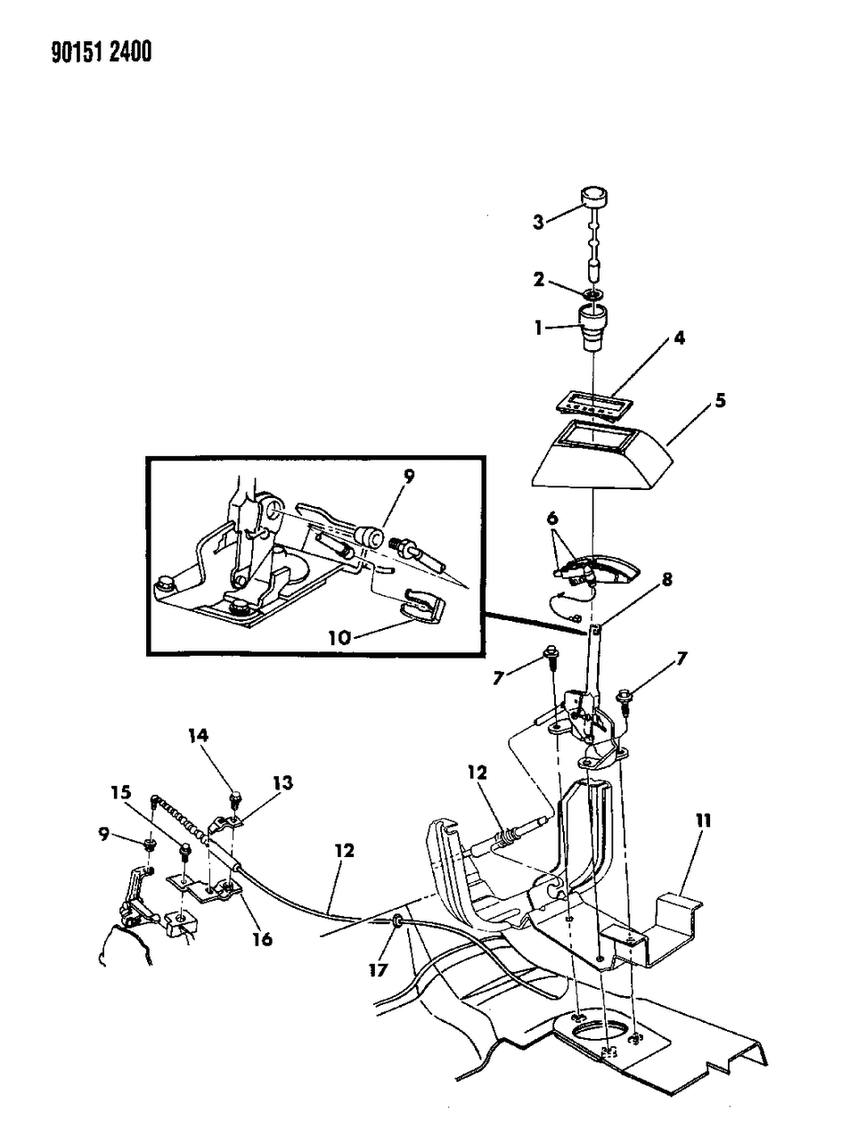 Mopar 4471245 Cable, Gearshift Control, 52.26" Lg.