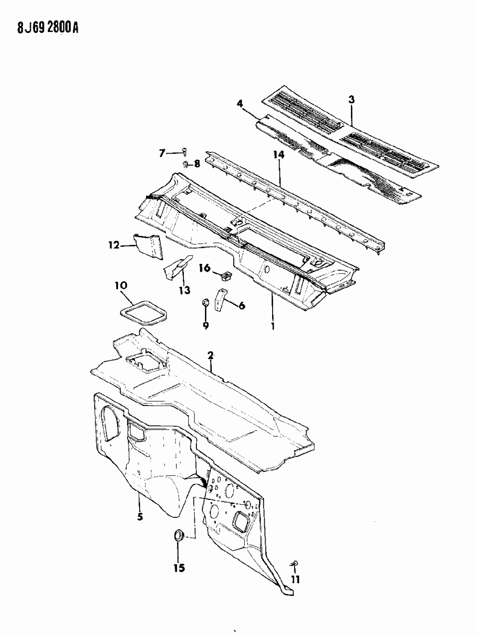 Mopar 57001724 Panel-COWL Top