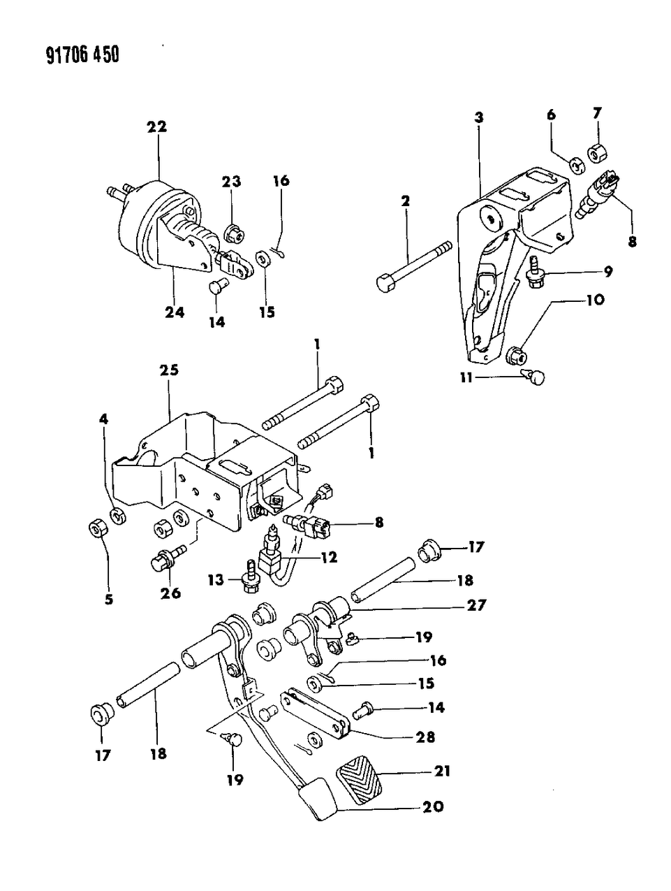 Mopar MB864124 Bracket-Clutch Pedal