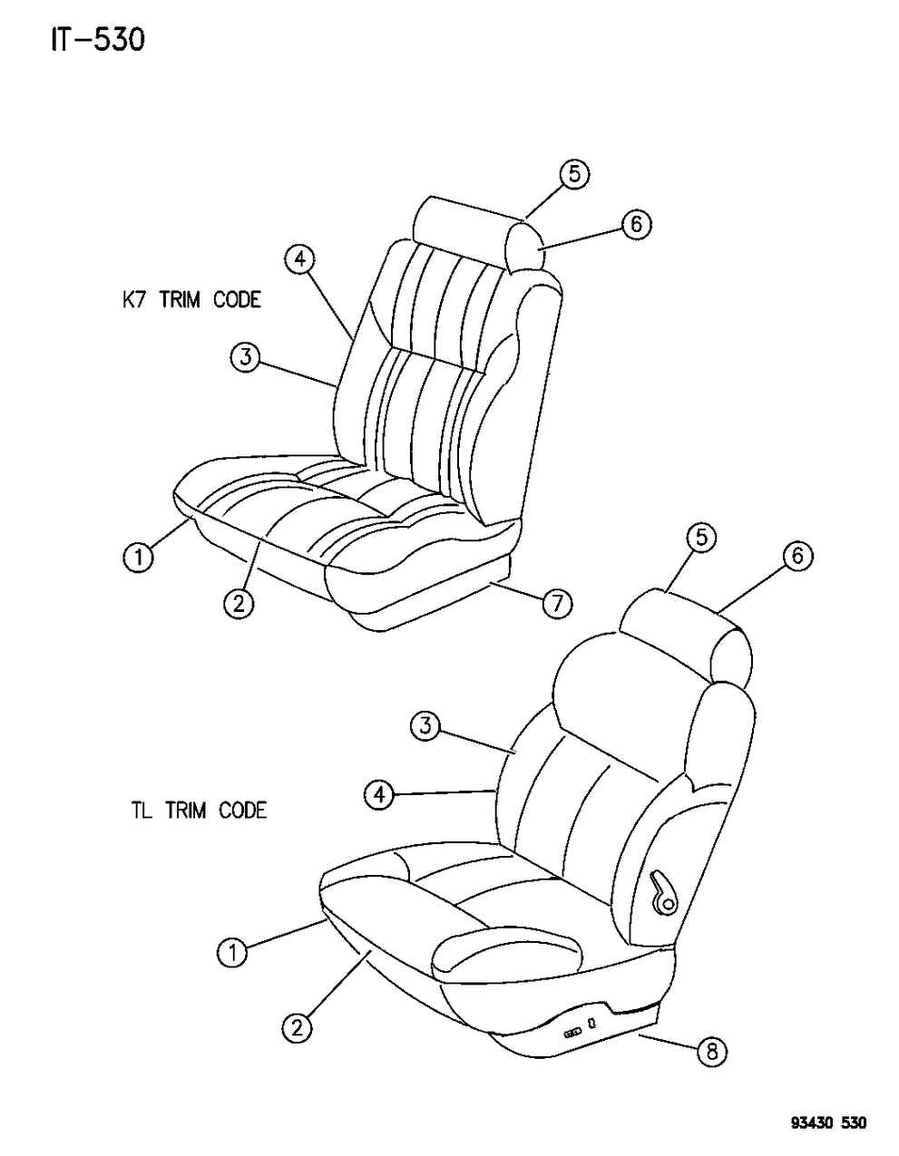 Mopar QB28SPP Seat Back-Front St