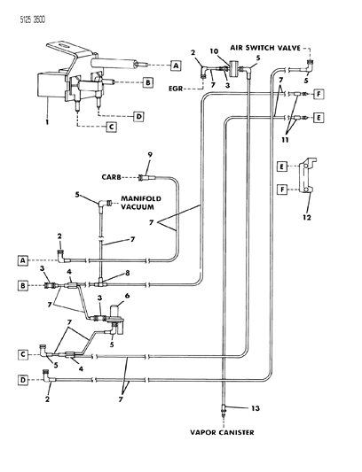 1985 Chrysler Fifth Avenue EGR Hose Harness Diagram 4