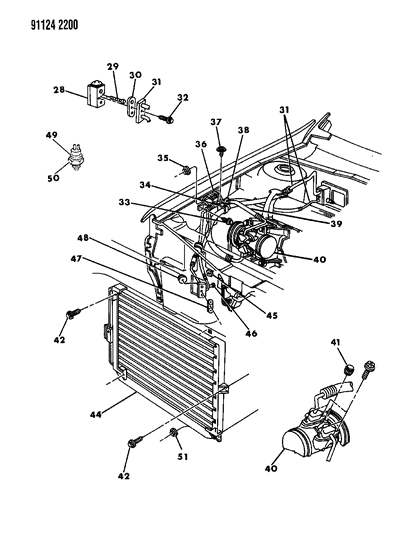 1991 Dodge Spirit Plumbing - A/C & Heater Diagram 3