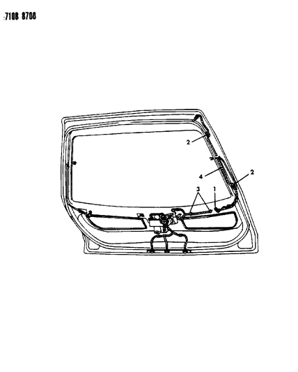 1987 Chrysler LeBaron GTS Wiring - Liftgate Diagram