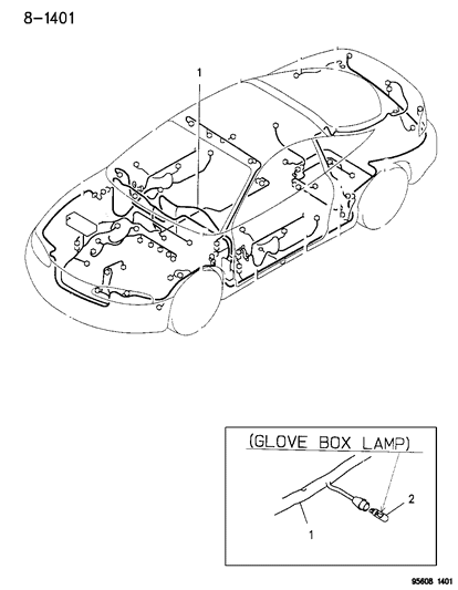 1996 Chrysler Sebring Wiring-Instrument Panel Diagram for MR225869