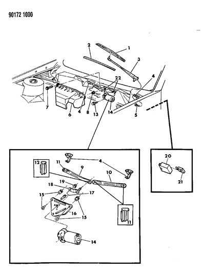 1990 Dodge Daytona Windshield Wiper System Diagram