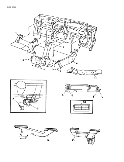 1984 Chrysler Laser Air Ducts & Outlets Diagram 2