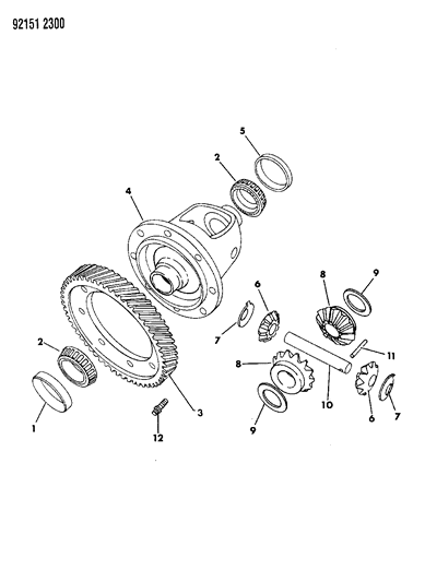 1992 Dodge Daytona Differential, Automatic Transaxle Diagram