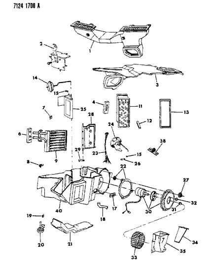 1987 Dodge Charger Air Conditioning & Heater Unit Diagram