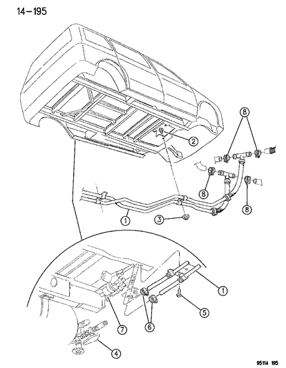 1995 Chrysler Town & Country Fuel Tank Regulator Coolant Hose Diagram