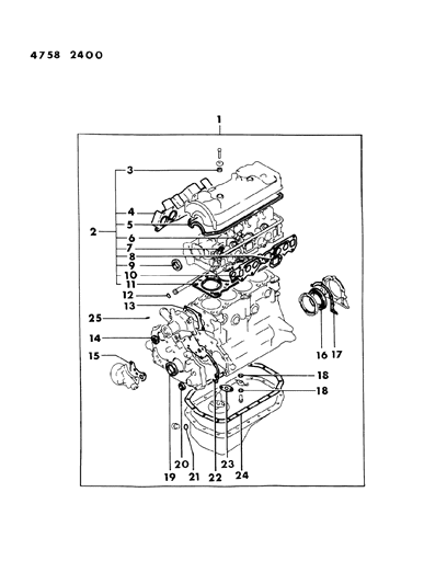 1984 Dodge Ram 50 Engine Overhaul Gasket Set Diagram 2