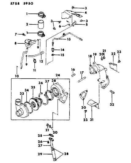 1985 Chrysler Conquest Nut-Exhaust Manifold Diagram for MD050073