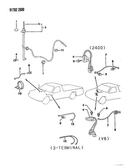 1991 Dodge Ram 50 Antenna Diagram