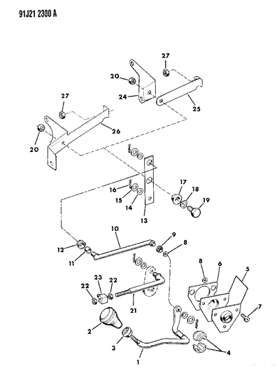 1991 Jeep Grand Wagoneer Controls, Transfer Case Shift Diagram