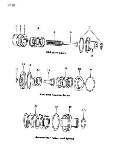 1985 Chrysler Laser Servos - Accumulator Piston & Spring Diagram 2