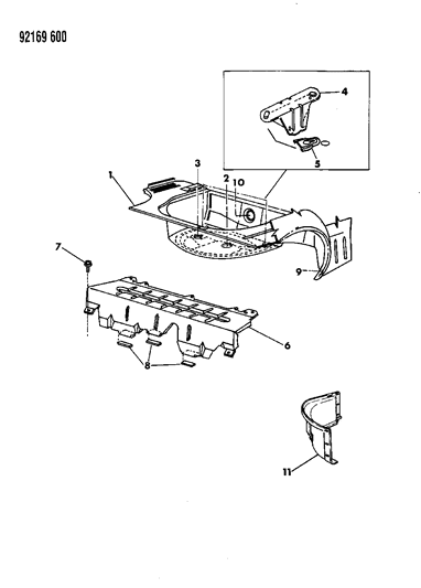 1992 Dodge Shadow Floor Pan Rear Diagram