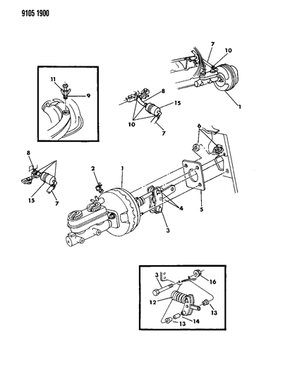 1989 Chrysler Fifth Avenue Booster, Power Brake Diagram