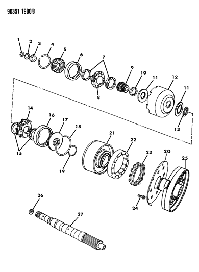 1990 Dodge Ramcharger Gear Train & Intermediate Shaft Diagram 1