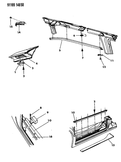 1991 Dodge Caravan Quarter Panel Diagram 3