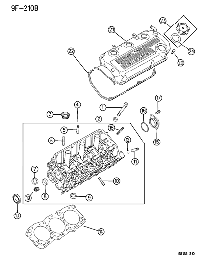 1995 Chrysler Cirrus Gasket-Cylinder Head Diagram for MD197274