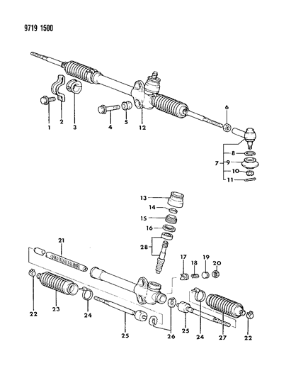 1989 Dodge Colt Gear - Manual Steering Diagram