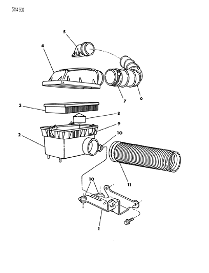 1985 Chrysler LeBaron GTS Air Cleaner Diagram 2