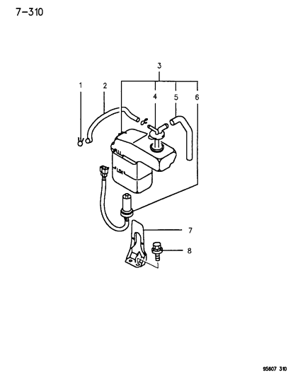 1996 Dodge Avenger Coolant Recovery System Diagram 1