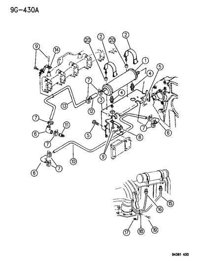 1995 Dodge Ram 2500 Tube-Oil Cooler Diagram for 4429285