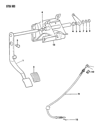 1989 Dodge Ram 50 Clutch Pedal Diagram