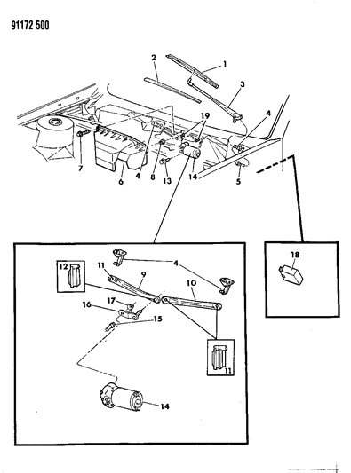 1991 Chrysler TC Maserati Windshield Wiper System Diagram